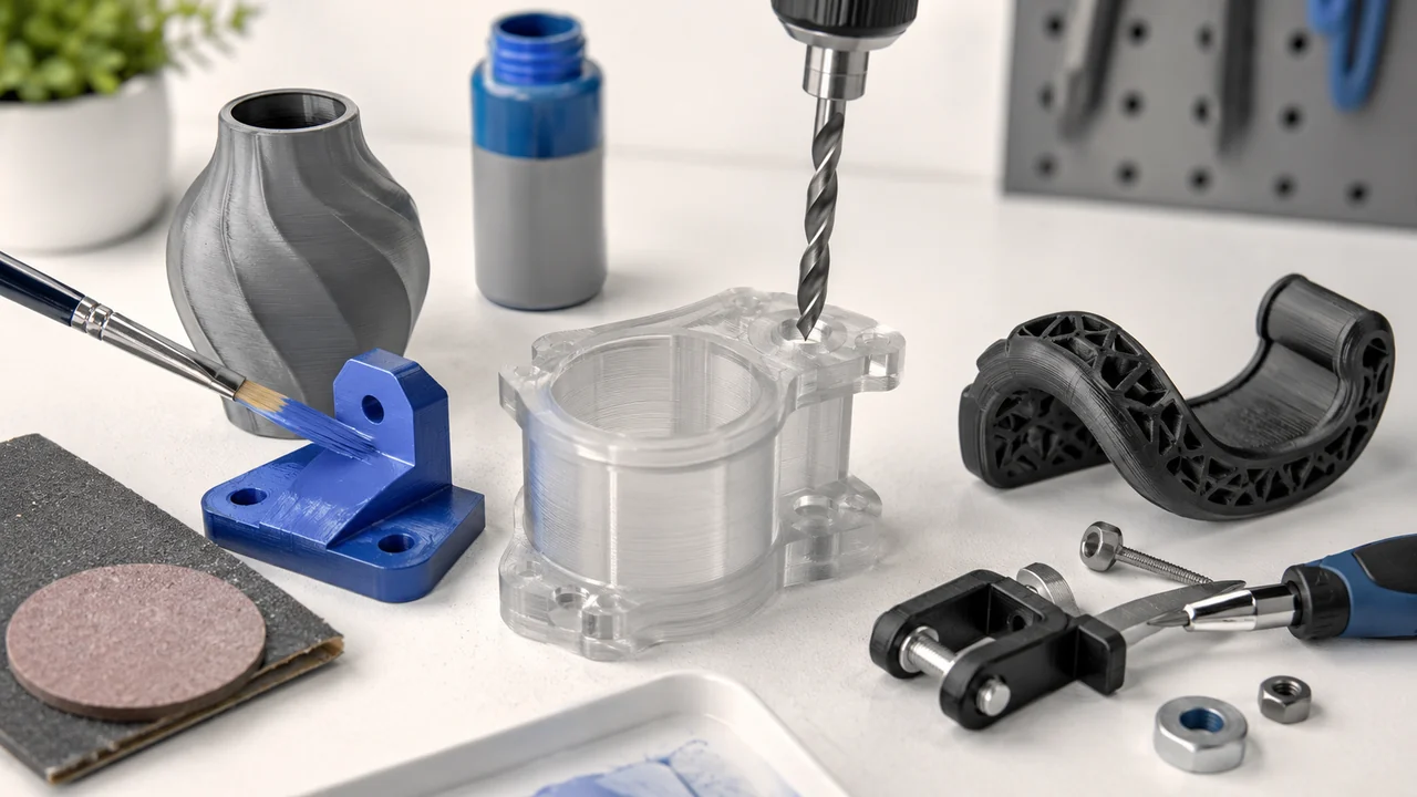 Постобработка PLA, PETG и TPU: склейка, покраска, сверление